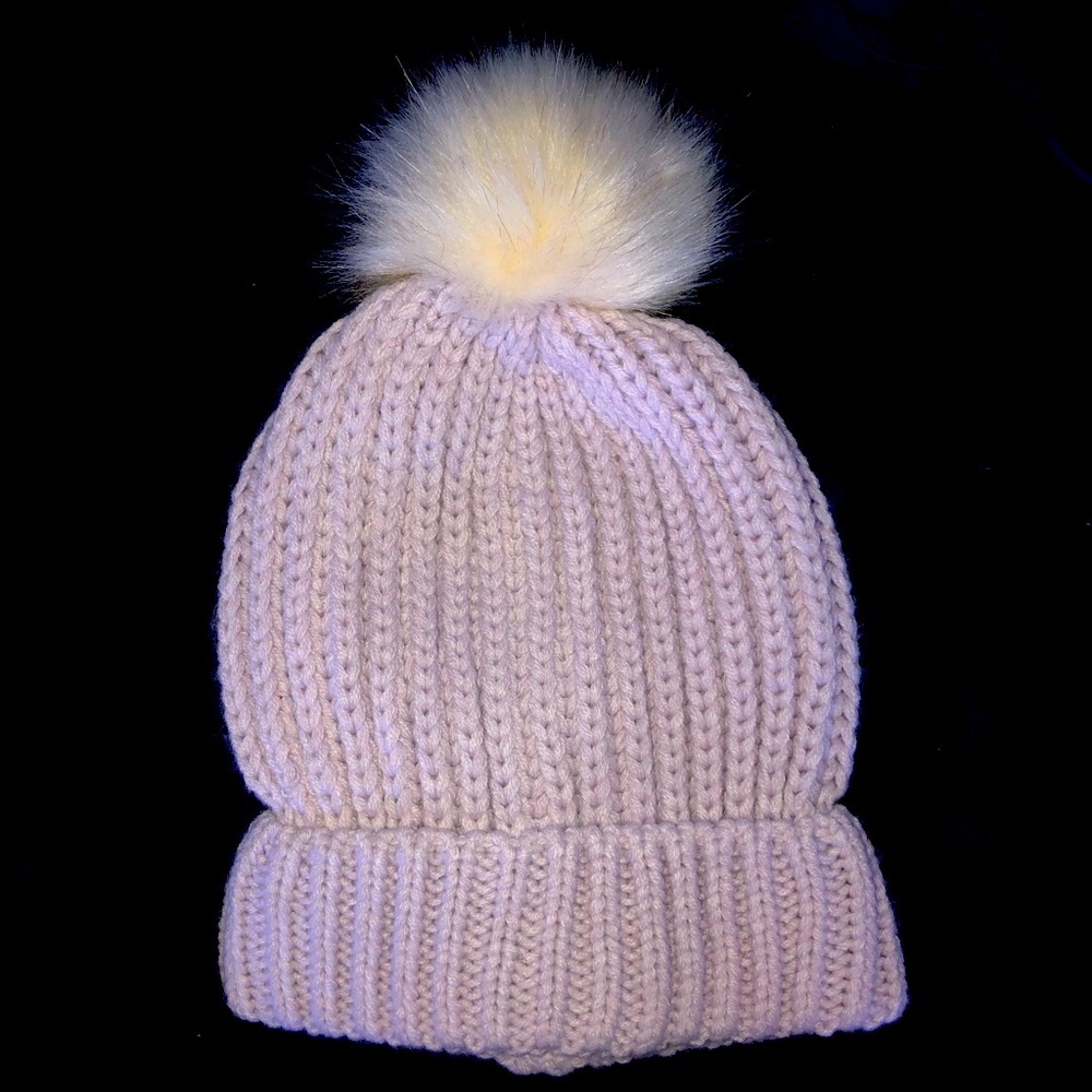 LOFT lavender pompom beanie
